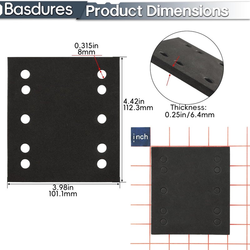 Basdures Replacement 423142-7 Sponge Rubber Fits BO4550, BO4552 Finishing Sander (4 Pack) - Image 2